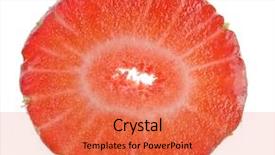  Presentation with surface areas and volumes - PPT theme enhanced with sliced fruits - cut strawberry slice surface close background and a red colored foreground