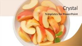  Presentation with apple - Beautiful slides featuring sliced fruits - fresh apple slices on plate backdrop and a coral colored foreground