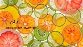  Presentation with guava fruits fresh green fruit - Audience pleasing presentation design consisting of sliced fruits background close-up backdrop and a gold colored foreground