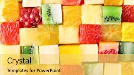  Presentation with fruit - Presentation theme consisting of sliced fruits background background and a yellow colored foreground