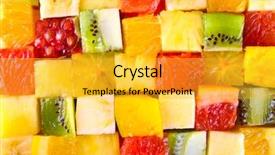  Presentation with guava fruits fresh green fruit - Cool new theme with sliced fruits background backdrop and a yellow colored foreground