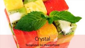  Presentation with mint - Cool new presentation theme with sliced fruits with mint close up backdrop and a red colored foreground