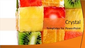  Presentation with mint - Amazing theme having sliced fruits with mint close up backdrop and a yellow colored foreground