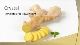  Presentation with ginger - Slides having sliced ginger on off-white background with shadows background and a white colored foreground