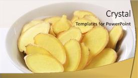  Presentation with root - Amazing presentation having sliced ginger root served in a bowl backdrop and a lemonade colored foreground