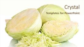  Presentation with cabbage - Beautiful PPT layouts featuring sliced green cabbage isolated backdrop and a cream colored foreground