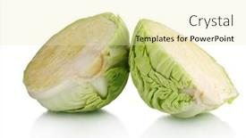  Presentation with white green - Audience pleasing slide deck consisting of sliced-green-cabbage-isolated backdrop and a blonde colored foreground