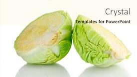  Presentation with white green - Theme with sliced-green-cabbage-isolated background and a  colored foreground