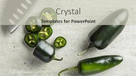  Presentation with jalapeno - Presentation theme enhanced with sliced-green-jalapeno-pepper background and a soft green colored foreground