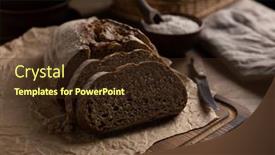  Presentation with parchment paper - Slide set consisting of sliced-homemade-bread-with-parchment background and a wine colored foreground