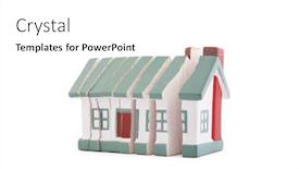  Presentation with white house - Beautiful presentation theme featuring sliced-house-isolated-on-white backdrop and a white colored foreground