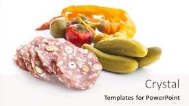  Presentation with hazelnuts - Cool new slide deck with sliced-italian-salami-with-hazelnuts backdrop and a sky blue colored foreground