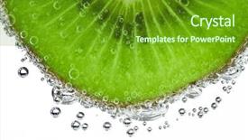  Presentation with kiwi fruit - Colorful presentation enhanced with sliced kiwi covered with bubbles backdrop and a tawny brown colored foreground