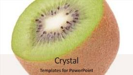  Presentation with kiwi fruit - Colorful slide set enhanced with sliced kiwi fruit half isolated on white background cutout backdrop and a coral colored foreground