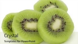  Presentation with kiwi fruit - PPT layouts having sliced kiwi fruit isolated background and a yellow colored foreground