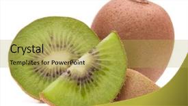  Presentation with kiwi fruit - Presentation theme with sliced kiwi fruit segment isolated background and a  colored foreground