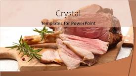  Presentation with wooden - Beautiful theme featuring sliced-lamb-chop-on-wooden backdrop and a coral colored foreground