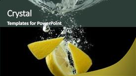  Presentation with lemon - Presentation theme having sliced lemon in the water background and a ocean colored foreground