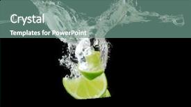  Presentation with water splash on black - Beautiful slide set featuring sliced lime in the water backdrop and a seafoam green colored foreground