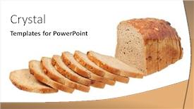  Presentation with pumpkin seeds - PPT theme with sliced loaf of bread with pumpkin seeds isolated over white background with clipping path background and a white colored foreground
