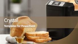  Presentation with machine - Slide deck with panifica - sliced loaf with bread machine background and a  colored foreground