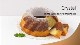 Presentation with bundt - Presentation design with sliced marble bundt cake background and a light gray colored foreground