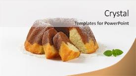 Presentation with cake bundt - Theme featuring sliced marble bundt cake background and a white colored foreground