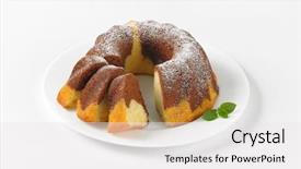  Presentation with white marble plate marble - Cool new slide deck with sliced marble bundt cake backdrop and a white colored foreground