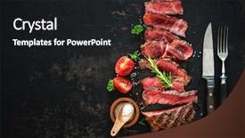  Presentation with beef - Beautiful slide deck featuring sliced medium rare grilled beef backdrop and a black colored foreground
