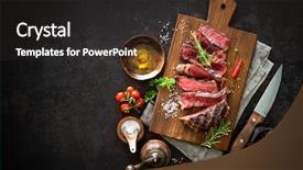  Presentation with rare plants - Cool new presentation with sliced medium rare grilled beef backdrop and a dark gray colored foreground