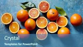  Presentation with blood - Audience pleasing presentation theme consisting of sliced on a blue backdrop and a ocean colored foreground