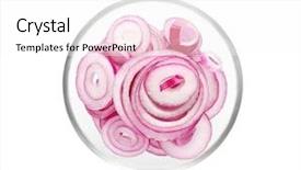  Presentation with onion - Cool new theme with sliced onion in bowl on white background backdrop and a white colored foreground