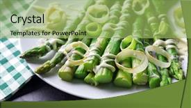  Presentation with helva fresh sliced halva - Cool new PPT layouts with sliced onion on white plate backdrop and a yellow colored foreground