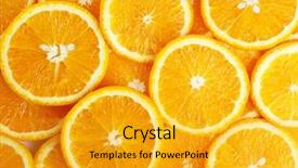  Presentation with orange slice - Theme with sliced orange background background and a gold colored foreground
