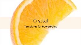  Presentation with orange fruit - Amazing slide deck having sliced orange fruit segment isolated on white background backdrop and a yellow colored foreground