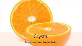 Presentation with orange peel isolated - Slide deck featuring sliced orange fruit segments isolated background and a yellow colored foreground
