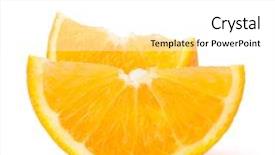  Presentation with orange fruit - Cool new presentation with sliced orange fruit segments isolated backdrop and a  colored foreground