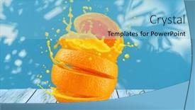  Presentation with orange fruit - Slide set having sliced-orange-fruit-splashing background and a light blue colored foreground