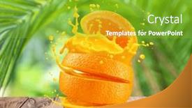  Presentation with orange fruit - Slide deck enhanced with sliced-orange-fruit-splashing background and a shamrock green colored foreground