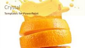  Presentation with fruit splash - Presentation theme featuring sliced-orange-fruit-with-splash background and a cream colored foreground