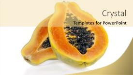  Presentation with papaya - Theme featuring sliced-papaya-isolated background and a yellow colored foreground