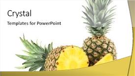  Presentation with pineapple - Beautiful PPT layouts featuring sliced pineapple isolated on white backdrop and a white colored foreground
