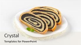  Presentation with exotic soap poppy seed - Slide deck enhanced with sliced poppy seed roll background and a lemonade colored foreground