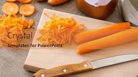  Presentation with carrots - PPT theme consisting of sliced-raw-carrots background and a gold colored foreground