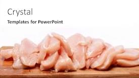  Presentation with fresh meat - Slide set enhanced with sliced-raw-chicken-breast-fresh background and a white colored foreground