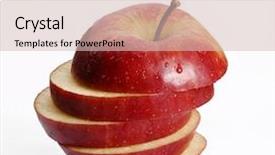  Presentation with apple - Colorful theme enhanced with sliced red apple on white backdrop and a  colored foreground