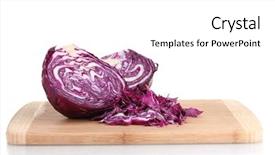  Presentation with cabbage - Cool new presentation with sliced red cabbage on wooden backdrop and a white colored foreground