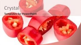  Presentation with chili - PPT theme with sliced-red-chili-or-chilli background and a lemonade colored foreground