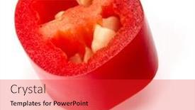  Presentation with chili - Amazing PPT theme having sliced-red-chili-or-chilli backdrop and a red colored foreground