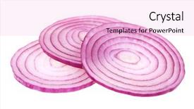  Presentation with red onion - PPT theme featuring sliced red onion isolated background and a lemonade colored foreground